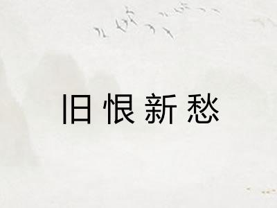 旧恨新愁 旧恨新愁