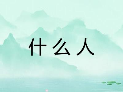 什么人 什么人