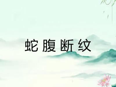 蛇腹断纹 蛇腹断纹