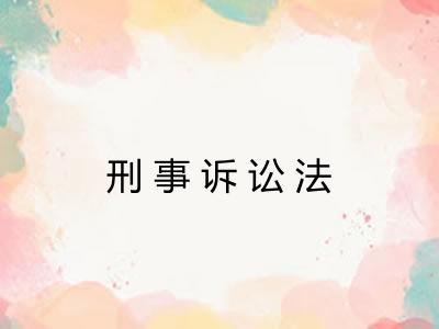 刑事诉讼法 刑事诉讼法