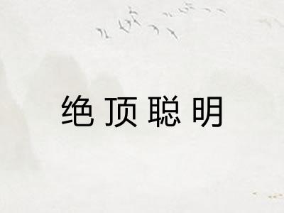 绝顶聪明 绝顶聪明