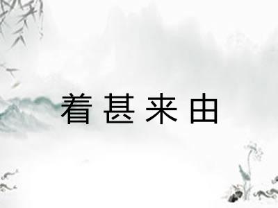 着甚来由 着甚来由