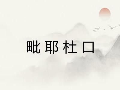 毗耶杜口 毗耶杜口