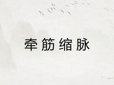 牵筋缩脉 牵筋缩脉