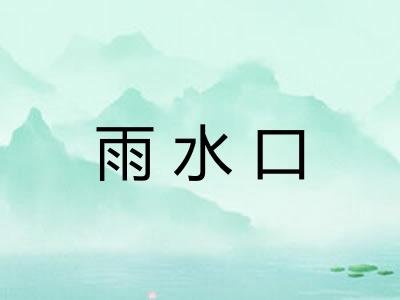 雨水口 雨水口