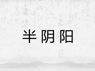 半阴阳 半阴阳