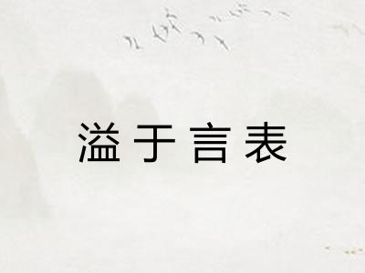 溢于言表 溢于言表