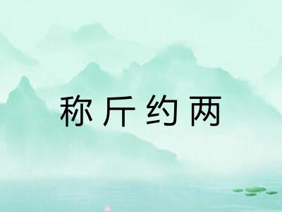 称斤约两 称斤约两