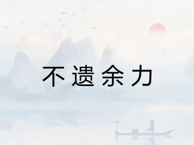 不遗余力 不遗余力