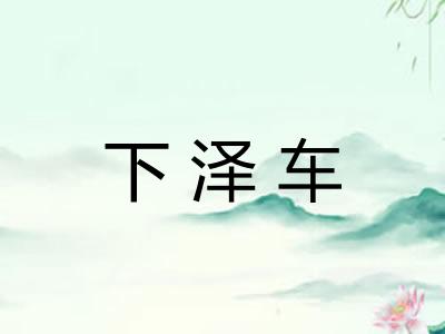 下泽车 下泽车