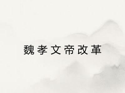 魏孝文帝改革 魏孝文帝改革