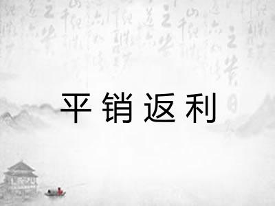平销返利 平销返利