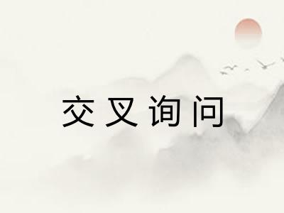 交叉询问 交叉询问