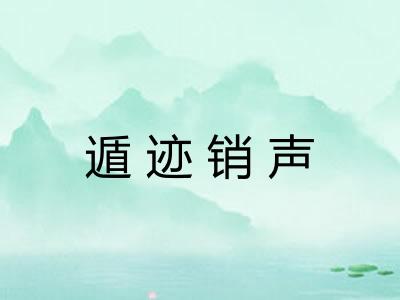 遁迹销声 遁迹销声