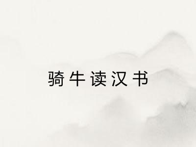 骑牛读汉书 骑牛读汉书