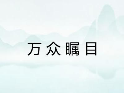 万众瞩目 万众瞩目