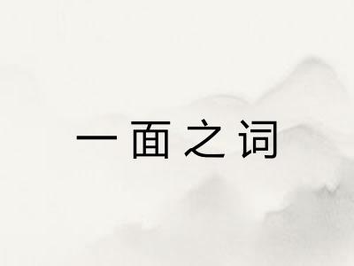 一面之词 一面之词