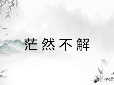 茫然不解 茫然不解