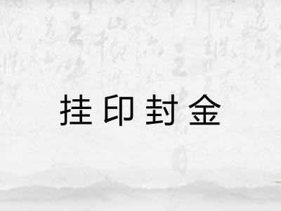 挂印封金 挂印封金