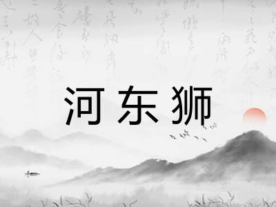 河东狮 河东狮