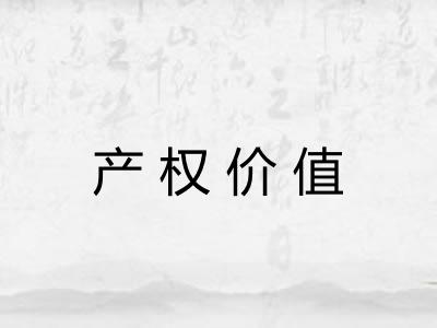 产权价值 产权价值