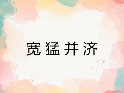 宽猛并济 宽猛并济