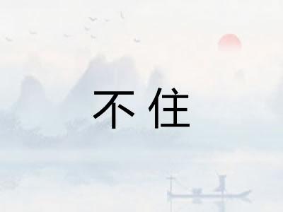 不住