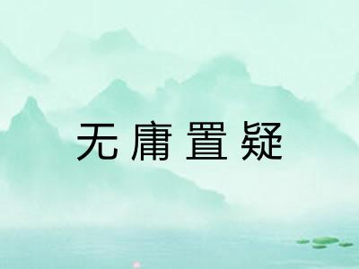 无庸置疑 无庸置疑