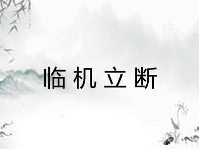 临机立断 临机立断