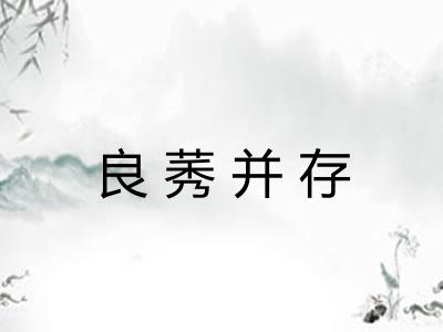 良莠并存 良莠并存