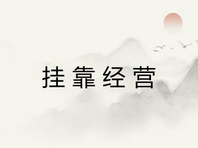 挂靠经营 挂靠经营