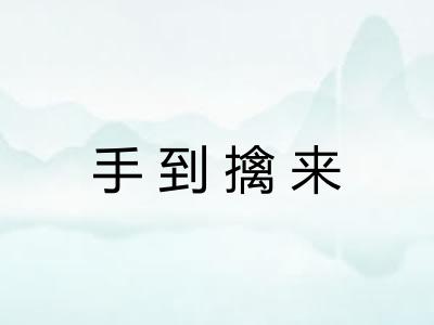 手到擒来 手到擒来