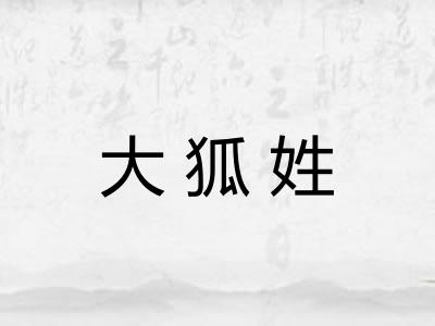 大狐姓 大狐姓