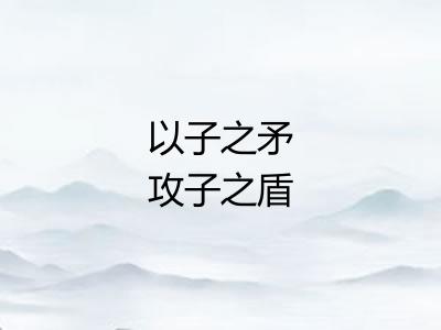 以子之矛攻子之盾 以子之矛攻子之盾