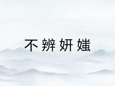 不辨妍媸 不辨妍媸