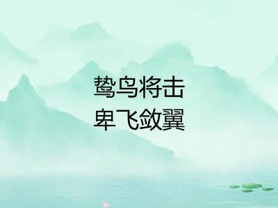 鸷鸟将击卑飞敛翼 鸷鸟将击卑飞敛翼