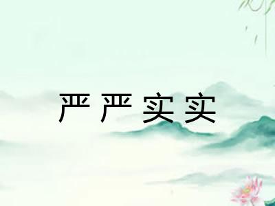 严严实实 严严实实