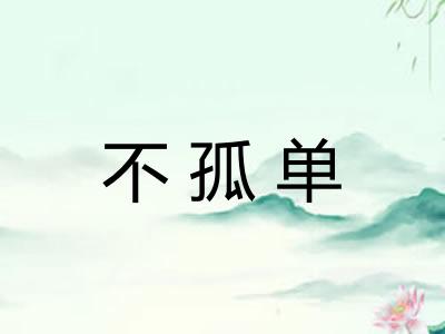 不孤单 不孤单