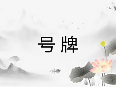 号牌 号牌