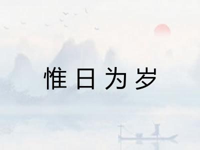 惟日为岁