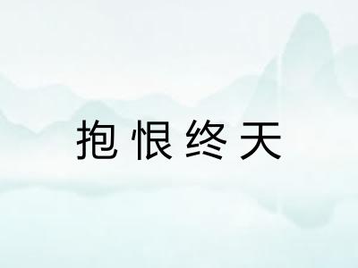 抱恨终天 抱恨终天