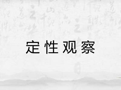 定性观察 定性观察