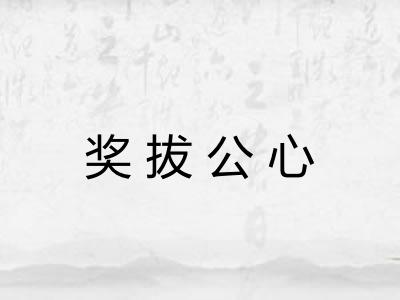 奖拔公心 奖拔公心