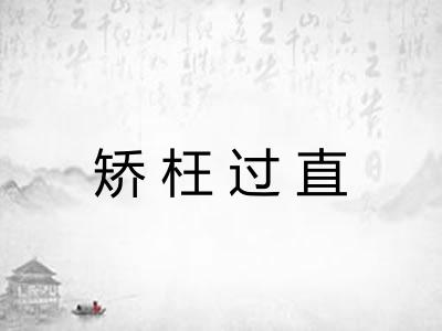 矫枉过直 矫枉过直