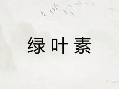 绿叶素 绿叶素