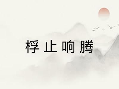 桴止响腾 桴止响腾