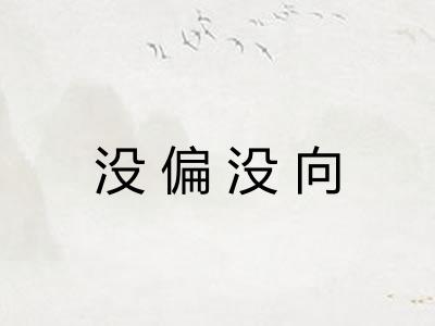 没偏没向 没偏没向