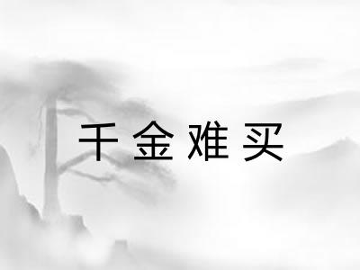 千金难买 千金难买