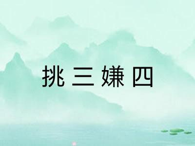 挑三嫌四