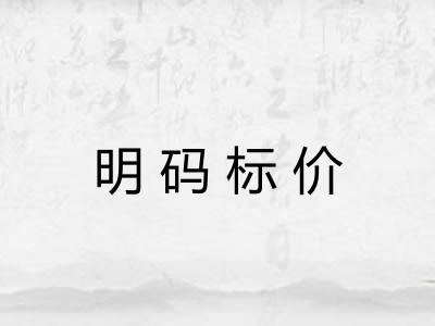 明码标价 明码标价